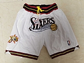 76ers White Just Don Throwback Mesh Shorts,baseball caps,new era cap wholesale,wholesale hats